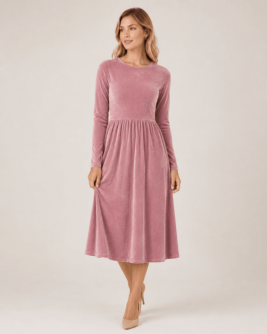 Image de velours de coton vieux rose (Mauve) 250 g/m² – disponible chez Šarlotes audumi