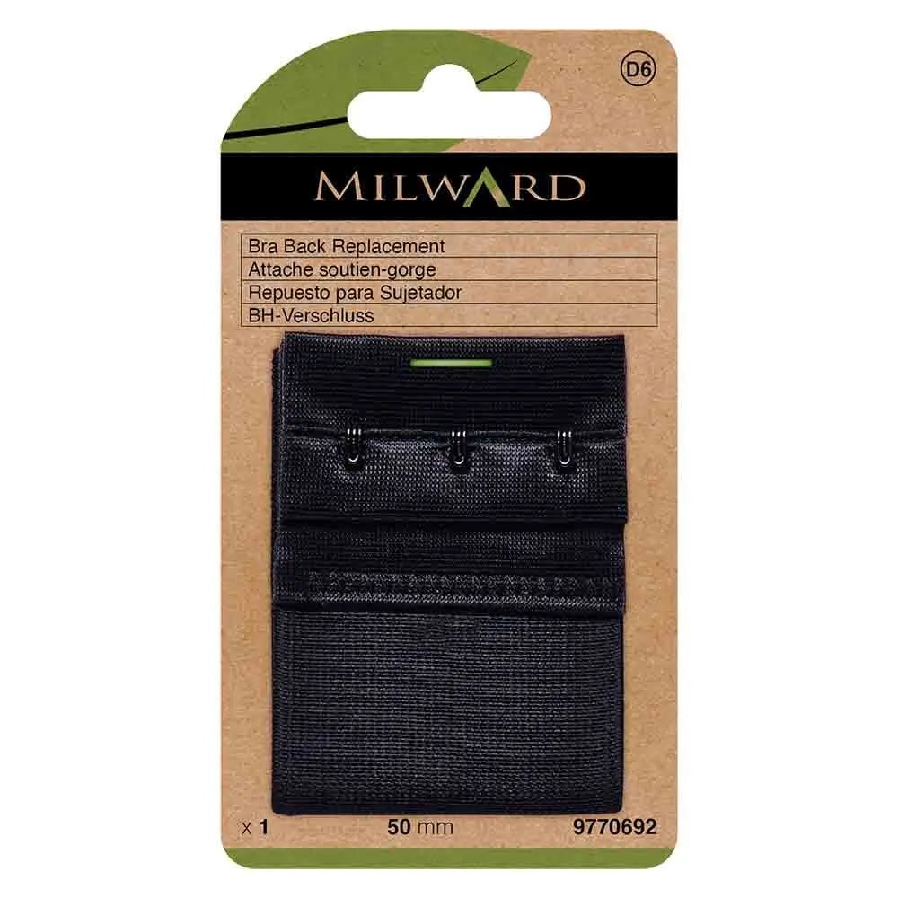 Fermoir de soutien-gorge Milward |3 crochets, 50 mm| noir