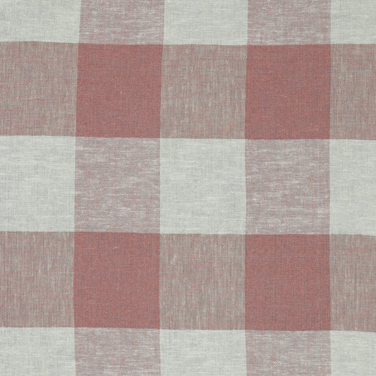 Linen with viscose - old rose plaid 145 g/m²