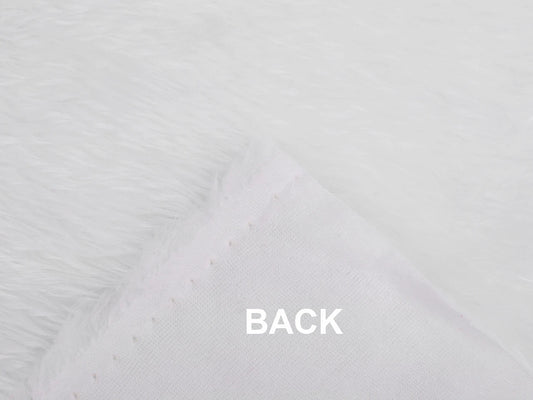 Image of long-pile faux fur – white – available online at Šarlotes audumi