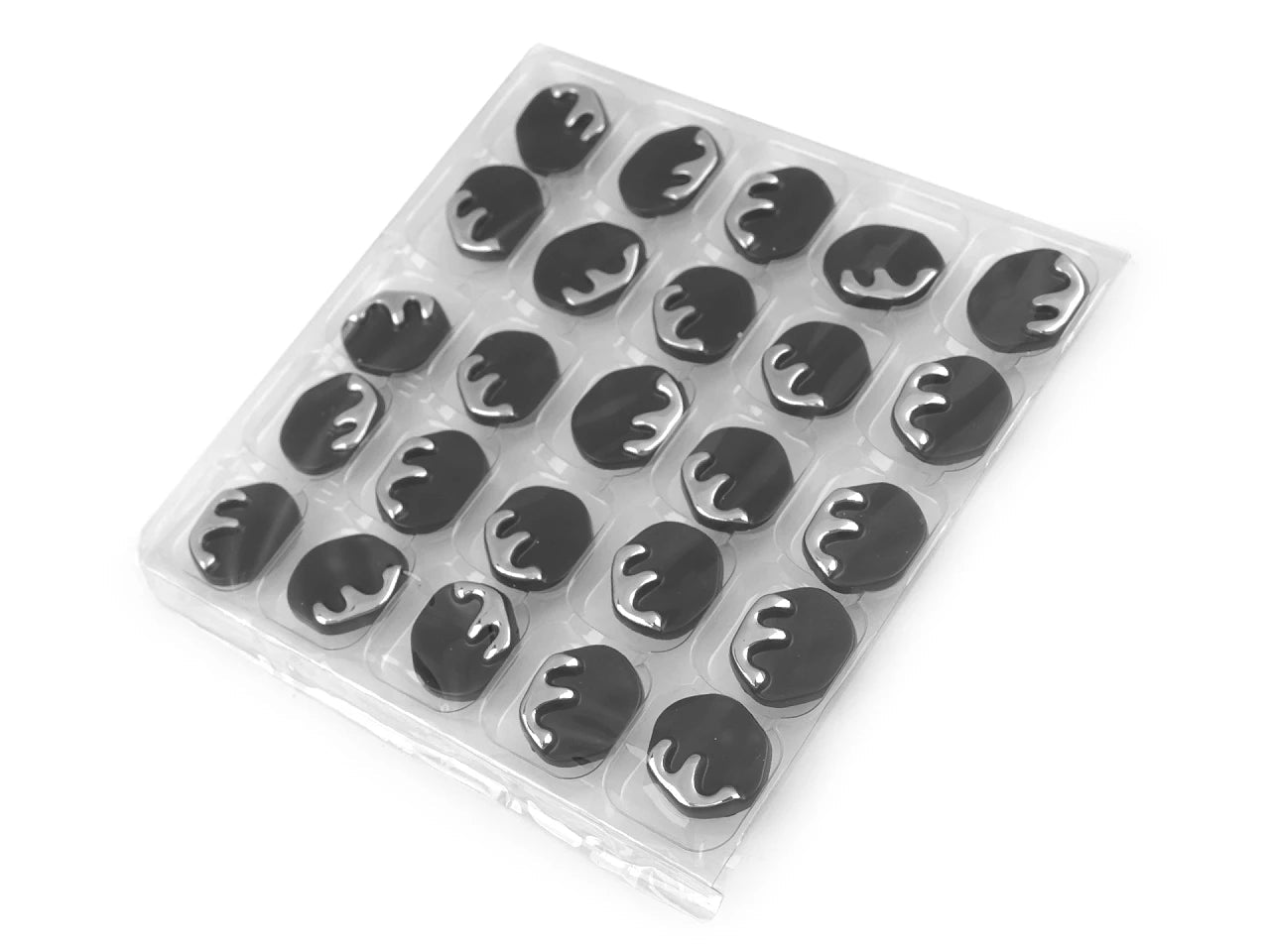 Image of black metal shank buttons with accent, 23 mm – available at Šarlotes audumi