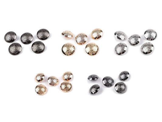 Boutons métalliques à pied 17 mm - argent