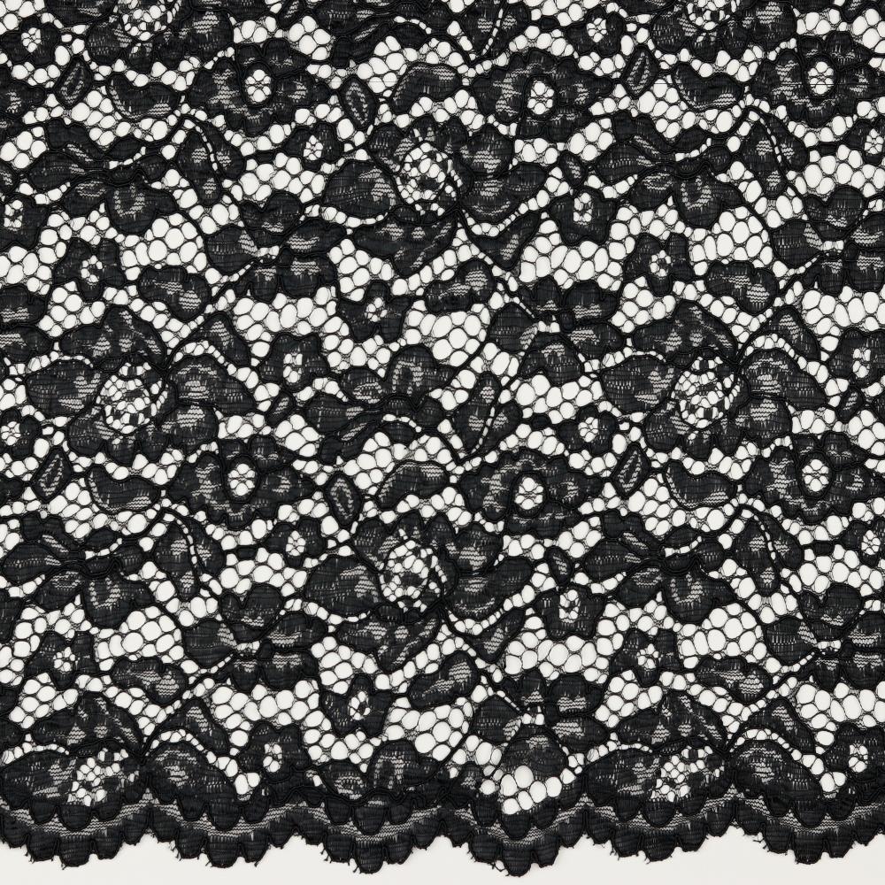 Mežģīņu audums - melns 130 g/m²