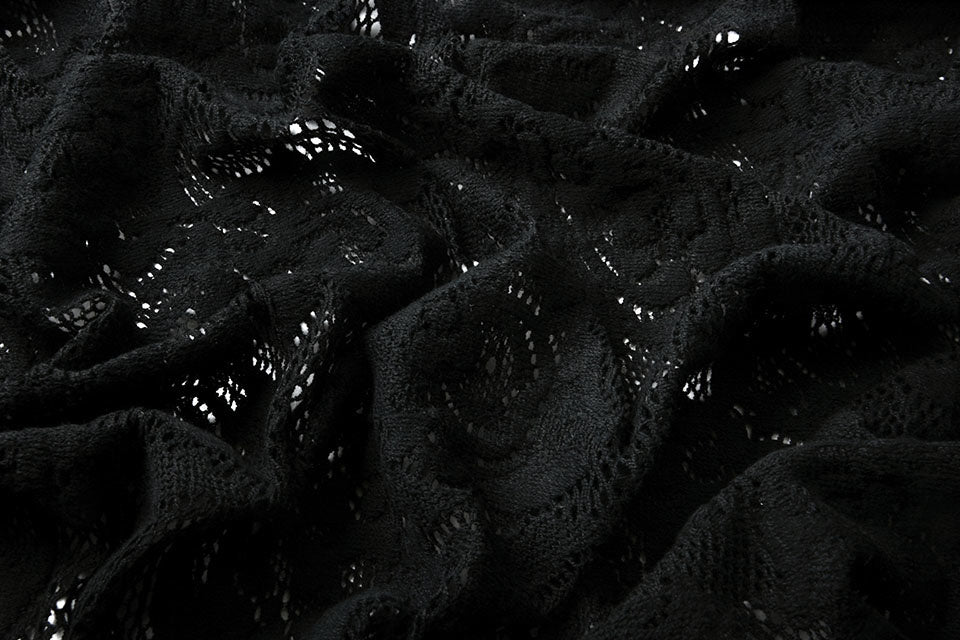 Tissu en dentelle - noir 220 g/m²