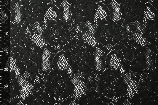 Tissu en dentelle - noir 220 g/m²