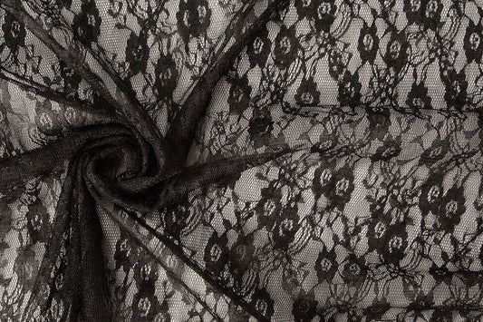 Tissu dentelle fin - noir 50 g/m²