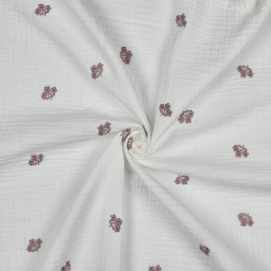 Image avec mousseline - fleurs brodées 130 g/m² – disponible chez Šarlotes audumi