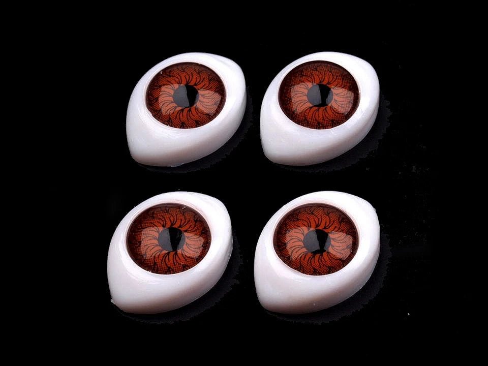 Attēls ar Ovālas plastmasas acis 12x17 mm – pieejams Šarlotes audumi