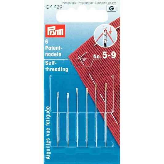 Image d'aiguilles à enfiler automatiques assorties n° 5–9 (6 pièces) Prym – disponibles chez Šarlotes audumi