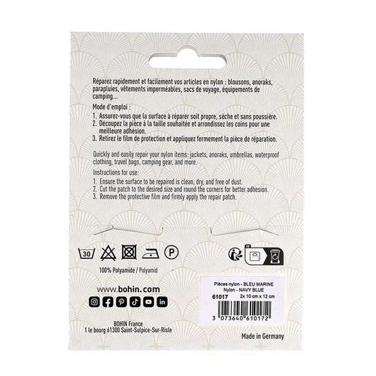 Patch autocollant Bohin 10x12 cm - bleu foncé (lot de 2 pcs.)