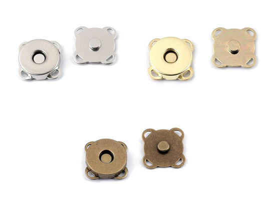 Annähbarer Magnetverschluss Ø14 mm - antik (5er Set)