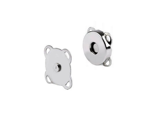Annähbarer Magnetverschluss Ø14 mm – silber (5er-Set)