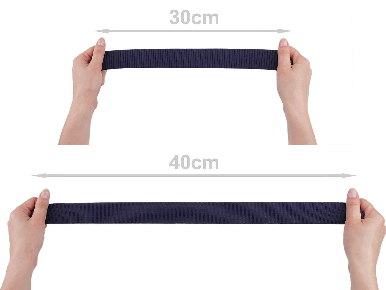 Flat elastic for boxer shorts - 3,8 cm dark grey