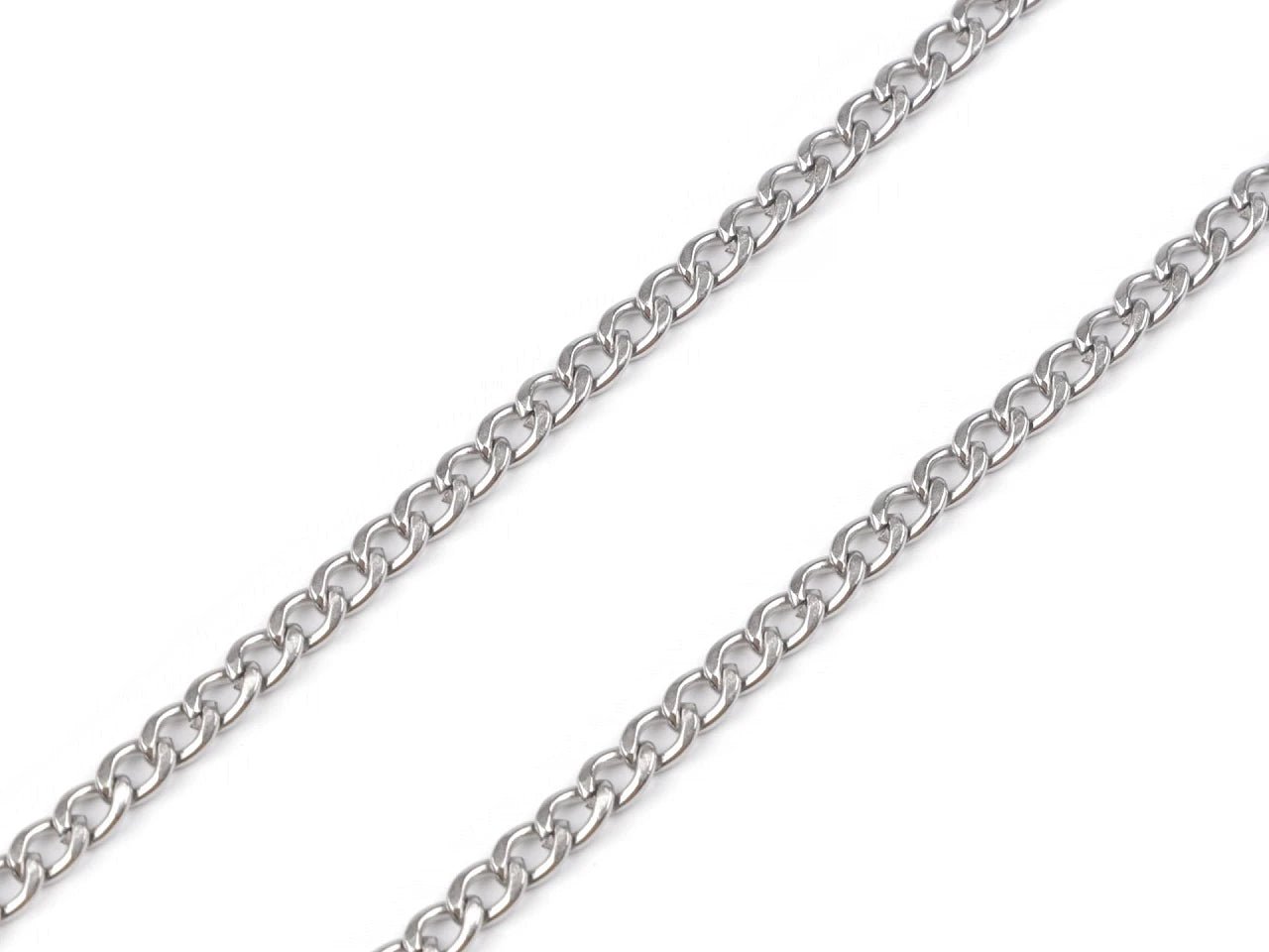 Plakana nerūsējošā tērauda ķēdīte, 3.7 mm, 1 m