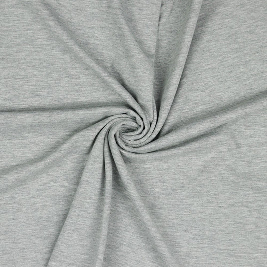 Thin cotton knit - grey melange 215 g/m²