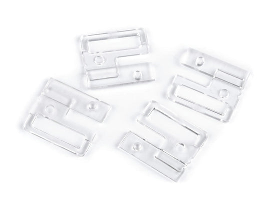 Image of plastic clasp for swimwear and bras, 30 mm – transparent – available online at Šarlotes audumi