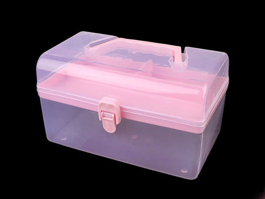Boîte en plastique avec poignée pour loisirs créatifs