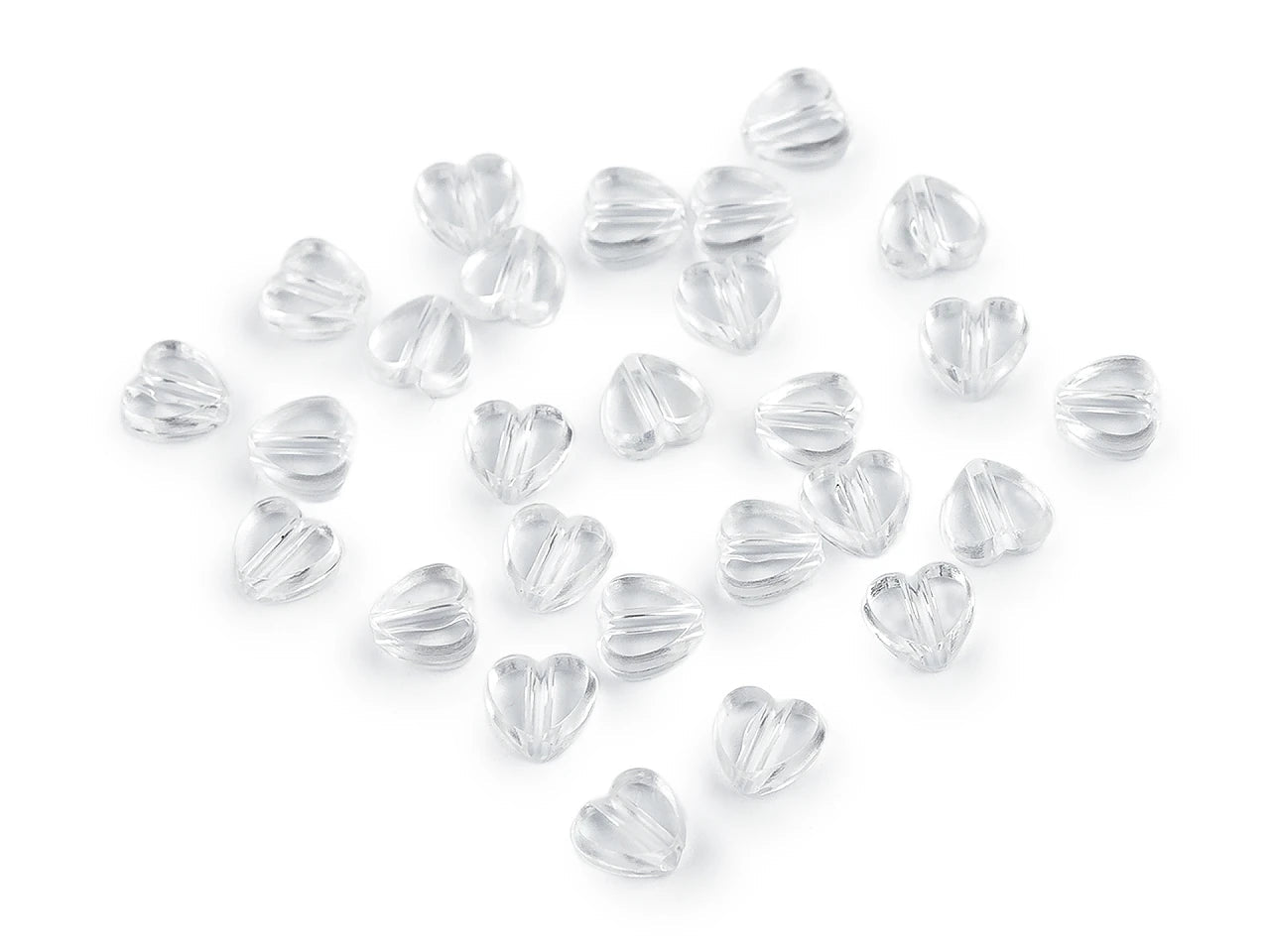 Image de perles en plastique en forme de cœur Ø8 mm 20 g – disponible chez Šarlotes audumi