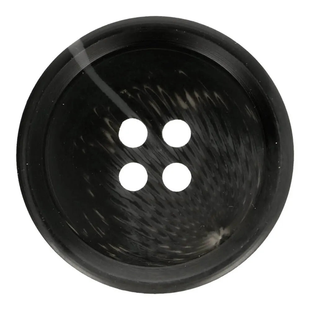 Image of 24 mm black plastic buttons – available at Šarlotes audumi
