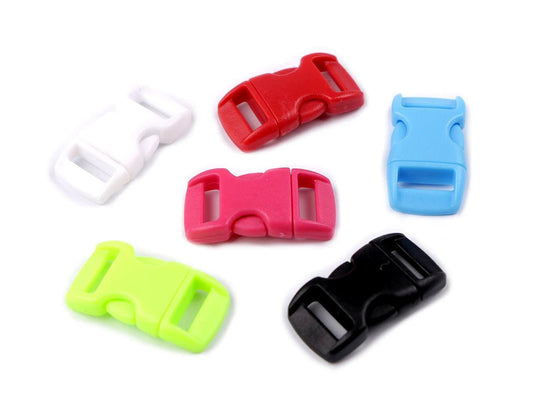 Plastik clasp connector 10 mm - green (pack of 10 pcs)