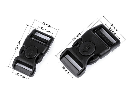 Boucle-connector en plastique - résistant au gel 20 mm - noir (lot de 10 pcs.)