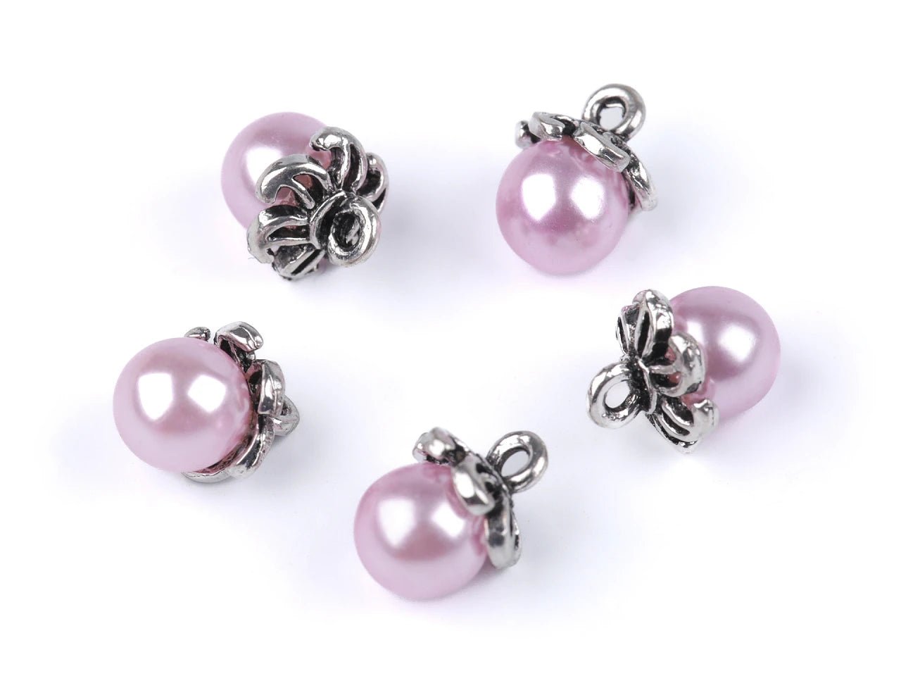 Image de boutons au brillant nacré et bord métallique | Ø9 mm | teintes variées – disponible chez Šarlotes audumi