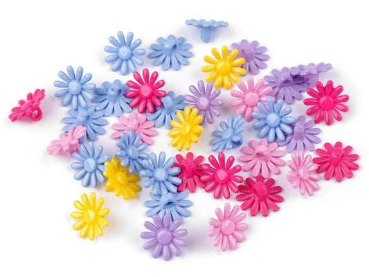 Shank buttons 15 mm - light blue flower