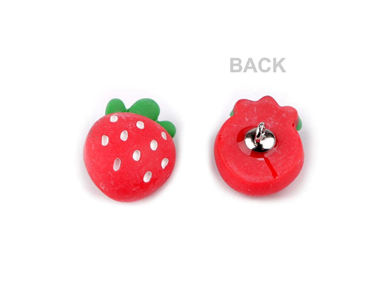 22 mm shank button - strawberry