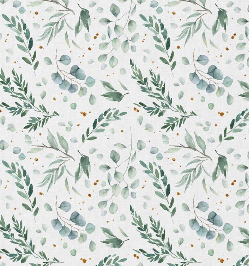Image of Premium 100% cotton fabric - eucalyptus leaves 115 g/m² – available at Šarlotes audumi