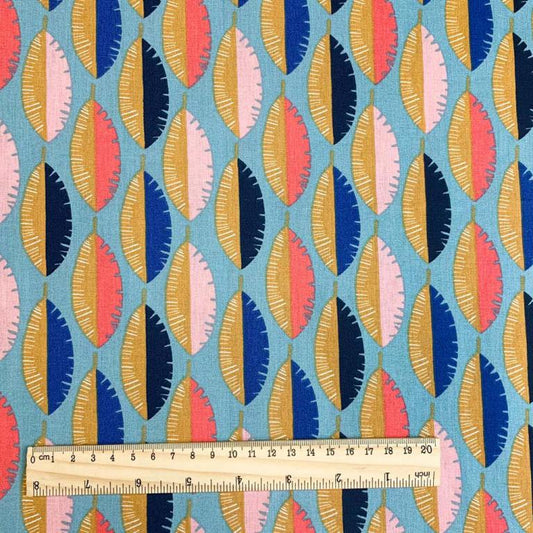 Premium 100% cotton fabric - colorful leaves 115 g/m²