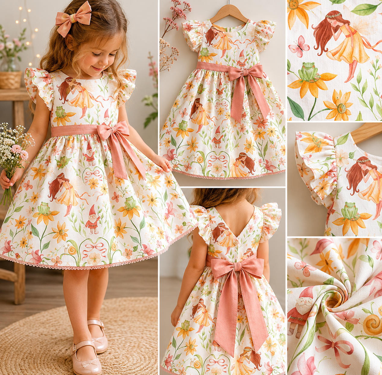 Image du tissu premium 100 % coton - fées 115 g/m² – disponible chez Šarlotes audumi