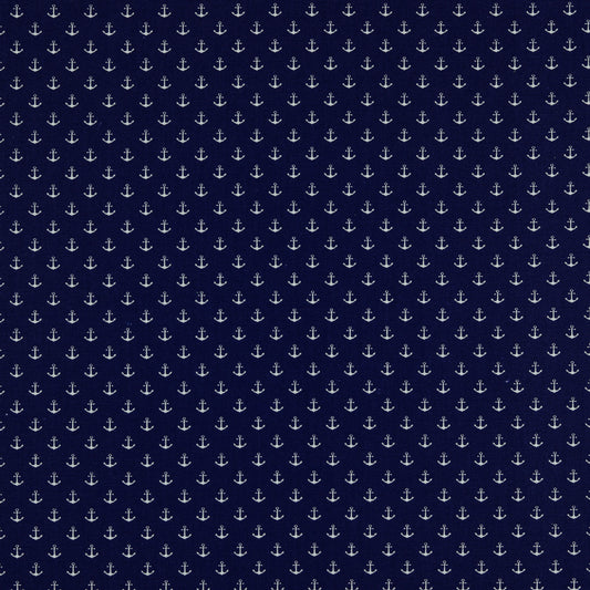 Premium 100% kokvilnas audums - mazi enkuri 115 g/m²