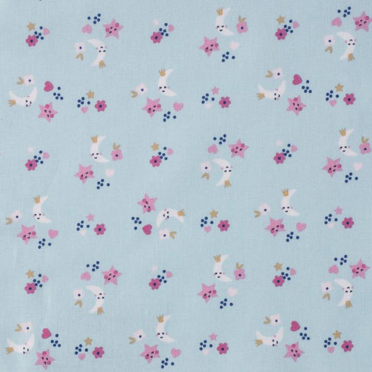 Premium 100% cotton fabric - moon and star 115 g/m²