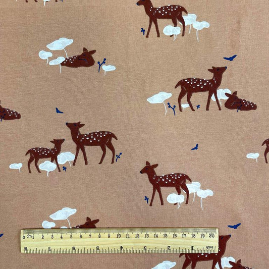 Premium 100% cotton fabric - roe deer 115 g/m²