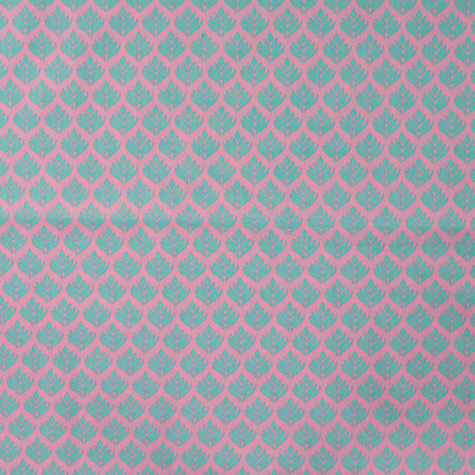 Image of premium 100% cotton fabric - turquoise leaves – available online at Charlotte Fabrics