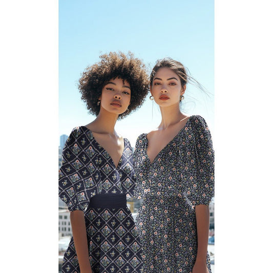 Attēls ar Premium 100% kokvilnas audums - ziedu rombi 115 g/m² – pieejams Šarlotes audumi