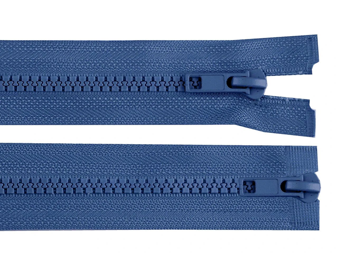 Image avec fermeture éclair réversible à double curseur, bleu jean – disponible chez Šarlotes audumi