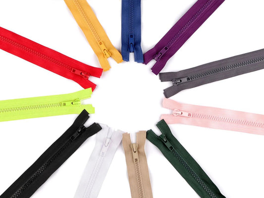 Image of a two-way zipper - powder pink – available at Šarlotes audumi