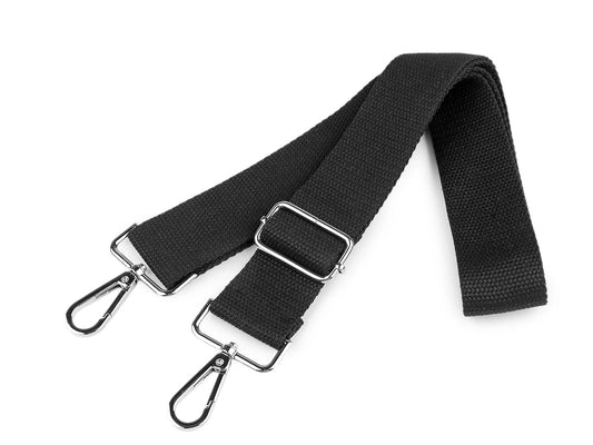 Image of an adjustable bag strap with carabiners – available online at Charlotte's Fabrics