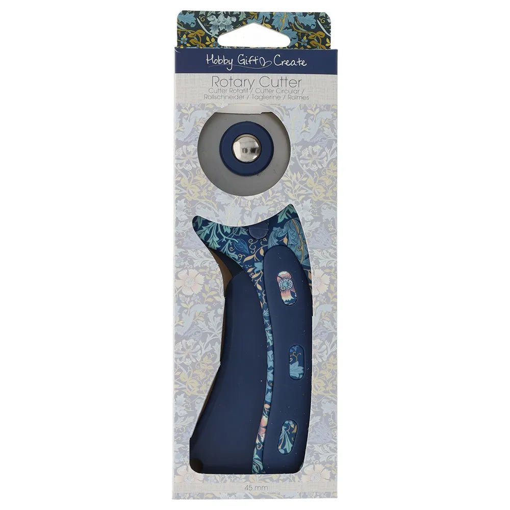 Image of a 45 mm rotary cutter with a floral pattern, Hobby Gift – available at Šarlotes audumi