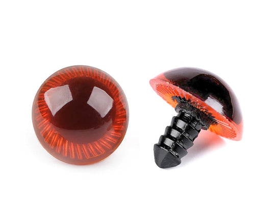 Toy eyes Ø20 mm-brick red (4 pairs per pack)