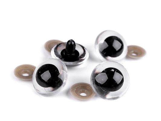 Toy eyes Ø30 mm, transparent (2 pairs per pack)
