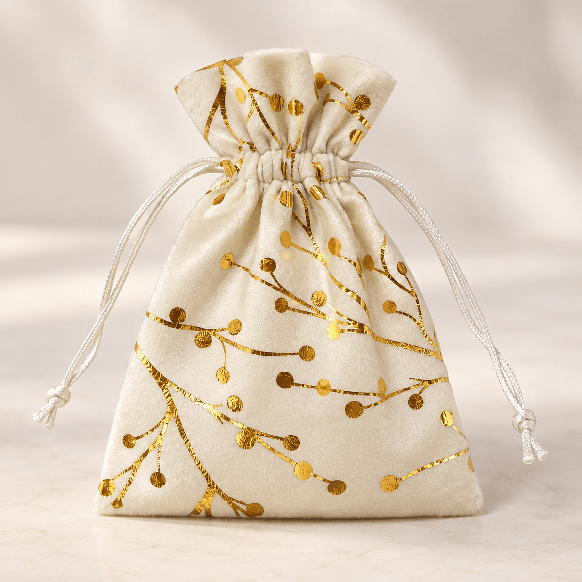 Image of velvet gift bag 13x18 cm – available online Šarlotes audumi