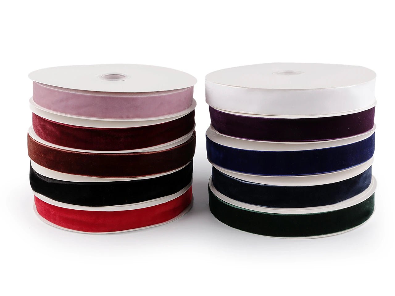 Image with velvet ribbon 25 mm - white – available at Šarlotes audumi