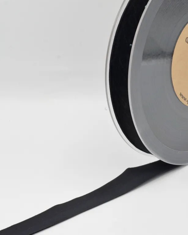 Samtband 25 mm - schwarz