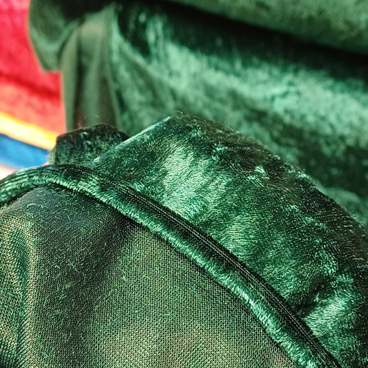 Velours à effet froissé - vert émeraude 160 g/m²