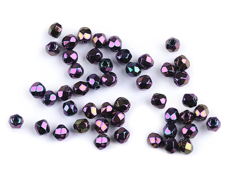Image de perles en verre tchèque facettées 3 mm - couleurs assorties 5 g – disponible chez Šarlotes audumi