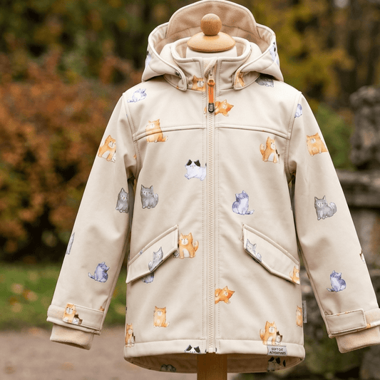 Image of Softshell fabric - kittens 310 g/m² – available at Šarlotes audumi