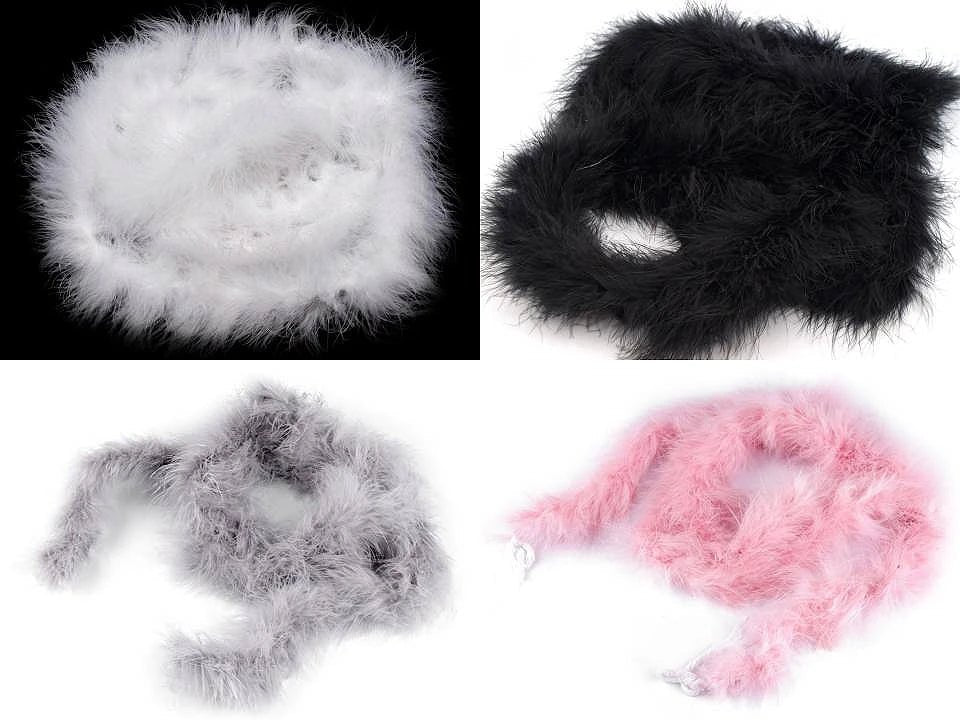 Feather boa - light gray 2 m