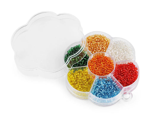 Kit de perles de verre pour la création de bijoux en boîte – disponible chez Šarlotes audumi
